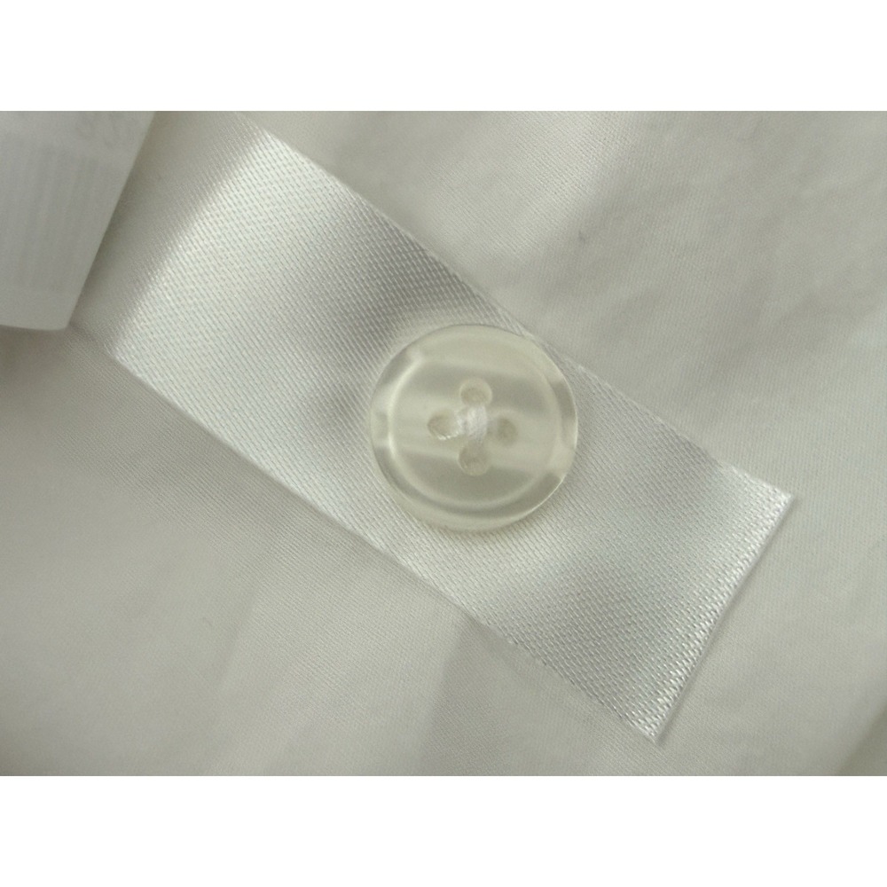 Quince Women Pajama Top Shirt L White Black Piping Organic Cotton Poplin Button - Picture 10 of 10